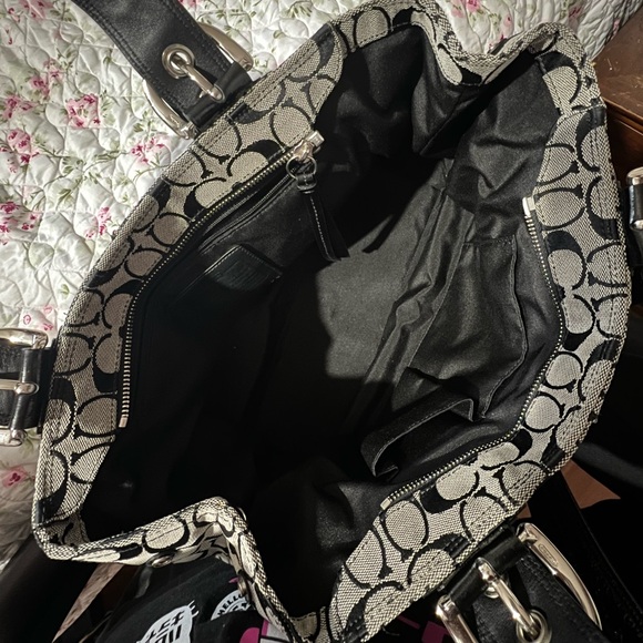 Coach Black and Gray Signature Tote Bag - Picture 4 of 15